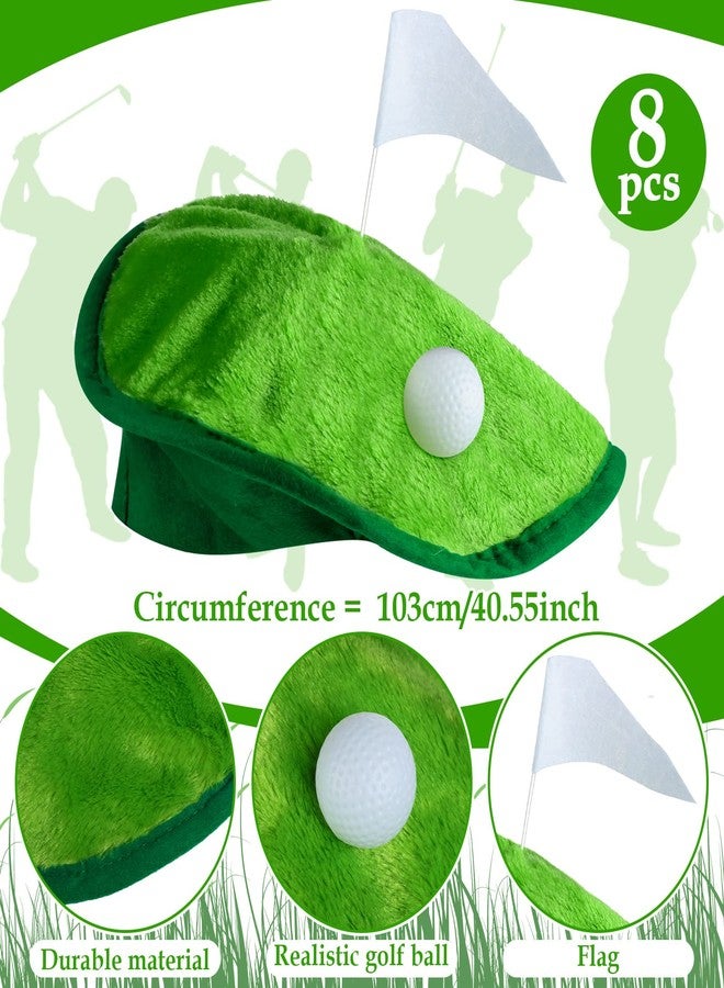 Berlune Funny Novelty Golfer Beret Hat with Golf Ball Flag for Golf Party Costume Accessories and Supplies (8 Set) - Image 2
