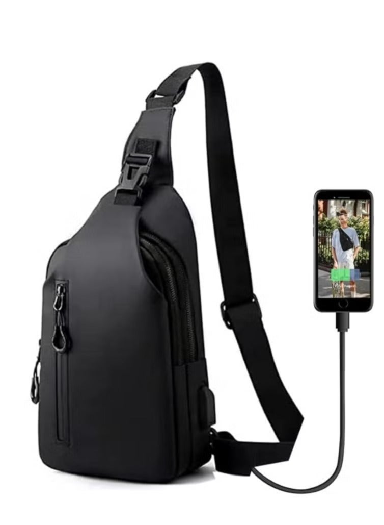 Skycare Sling Crossbody Bag Small Shoulder Backpack for Men Waterproof Slim Chest Bags Casual Daypack for Travel Cycling - Image 1