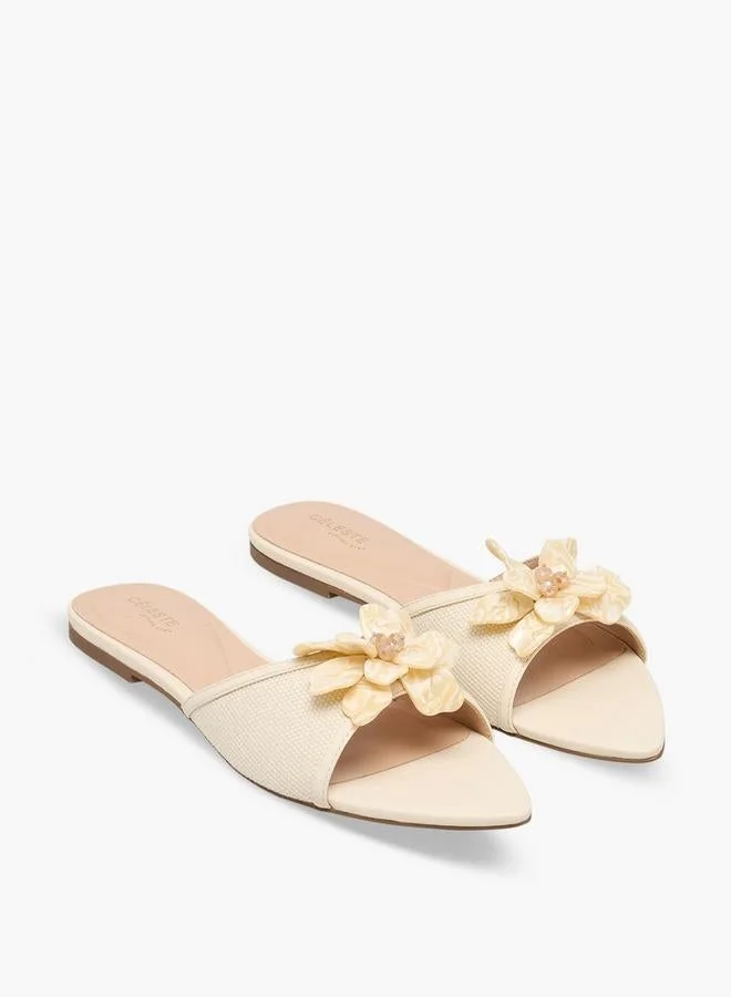 Celeste IVORY Women Slip-On Slide Sandals for Women | Best Price UAE