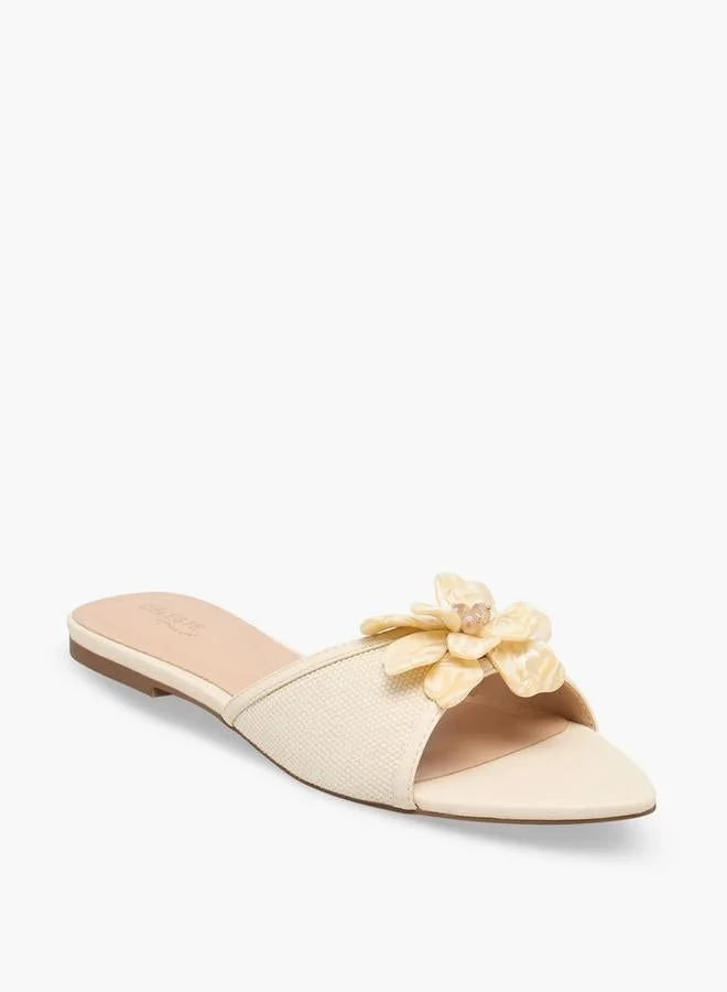 Celeste IVORY Women Slip-On Slide Sandals for Women | Best Price UAE