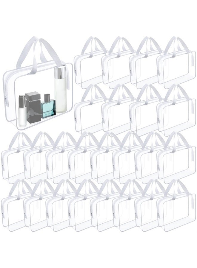 Kacctyen 24 Pcs Large Clear Cosmetic Bags Clear Makeup Bags Large Travel Makeup Organizer Waterproof Tote Bags Storage Purse Bulk Toiletry Pouches for Toiletries (White) - Image 1