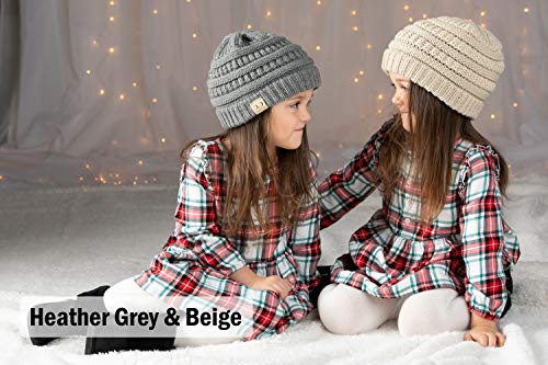 Funky Junque Toddler Winter Hat Ages 1–4, Soft Knit Beanie for Boys & Girls, Cozy Warm Kids Beanies for Cold Weather - 4 Tone Mix - Black, Dark Melange Grey, Heather Grey, Beige - Image 3