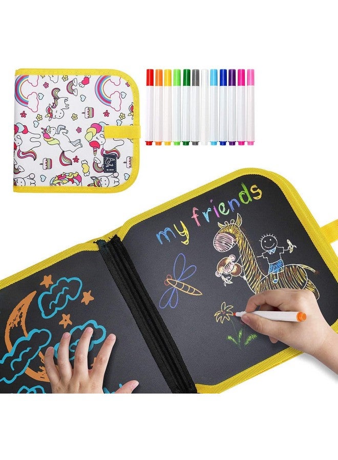 Samvardhan Colouring Drawing Board Erasable Painting Book Doodle Pad Portable Reusable Writing Boards Toys Gift for Kids & Children 14 Pages(Mix Design) - Image 1