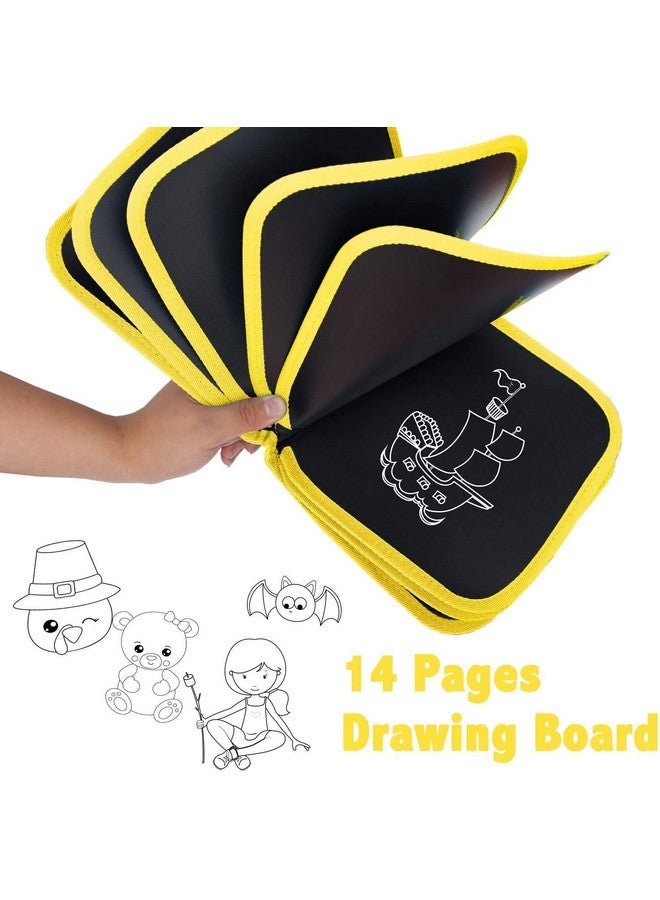 Samvardhan Colouring Drawing Board Erasable Painting Book Doodle Pad Portable Reusable Writing Boards Toys Gift for Kids & Children 14 Pages(Mix Design) - Image 2