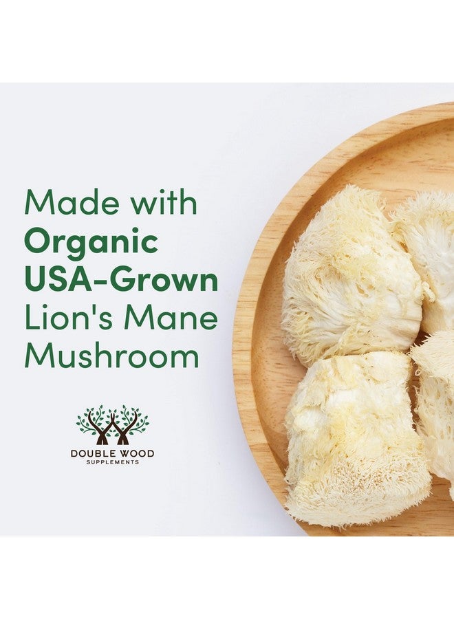 كبسولات فطر Lions Mane Supplement (إمدادات لمدة شهرين - 120 كبسولة) فطر Lions Mane لدعم الدماغ وصحة المناعة (تم اختباره من قبل جهة خارجية، وزراعته وتغليفه في الولايات المتحدة الأمريكية) من Double Wood - Image 4