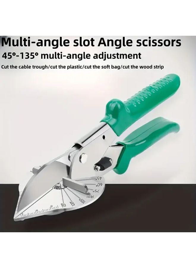 Green Multi Functional Industrial Angle Scissors Adjustable 45 To 135 Degrees Safety Lock - Image 2