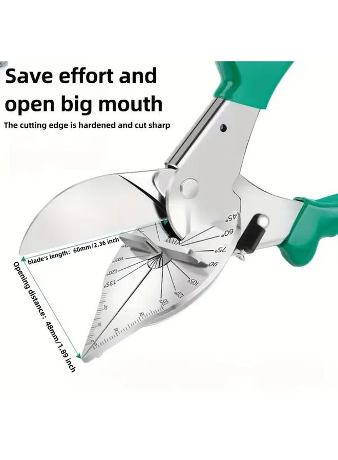 Green Multi Functional Industrial Angle Scissors Adjustable 45 To 135 Degrees Safety Lock - Image 5