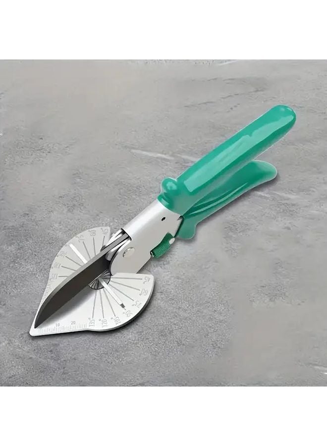 Green Multi Functional Industrial Angle Scissors Adjustable 45 To 135 Degrees Safety Lock - Image 1
