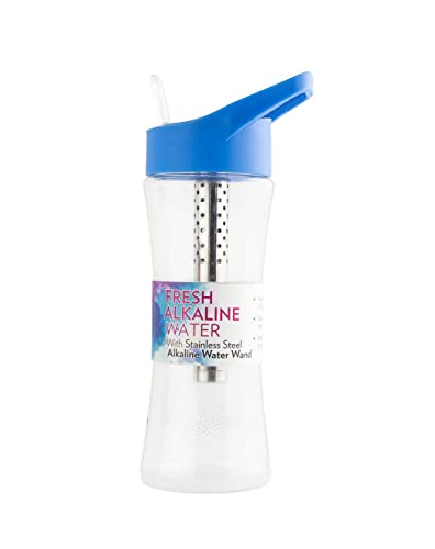New Wave Enviro Alkaline Water Bottle with Stainless Steel Wand, 22oz. Capacity, BPA Free Bottle, Blue - Image 1