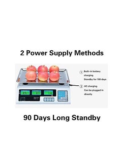 AL QADAH Ma Fra WCX Stainless Steel Digital Electronic Computing Scales with LCD Display 40kg  - Image 4