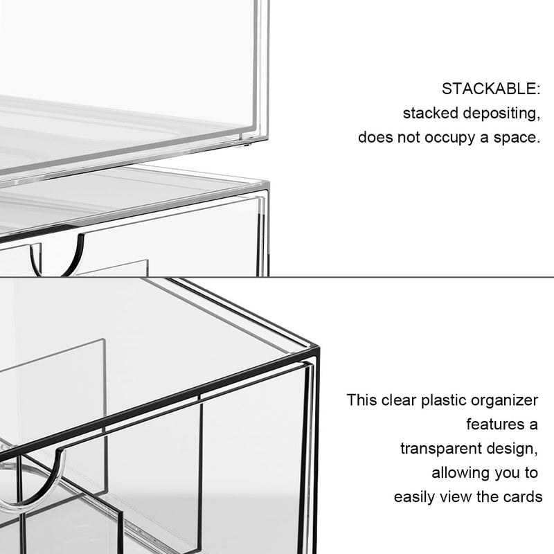 Vidifor 9 Drawer Trading Card Storage Organizer Box, Clear Stackable Drawers for Toploaders, MTG, TCG, PTCG, Sports Cards, for daily use. (1) - Image 3