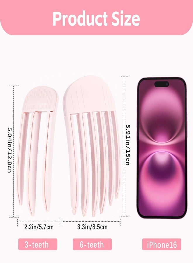 Branbox 2PCS Volumizing Hair Clips for Women, Hair Volume Clip Styling Tools Volumizing Comb for Fluffy Bangs Clips for Root Lift, Root Booster Clips, Pink - Image 5