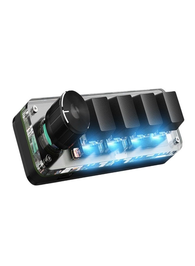 Bewinner Mini 4 Key Keypad Mechanical Gaming Keyboard, Backlit Programming Macro Keypad with 1 Knob, USB Bluetooth Mini Keypad for Gaming Office Media - Image 1