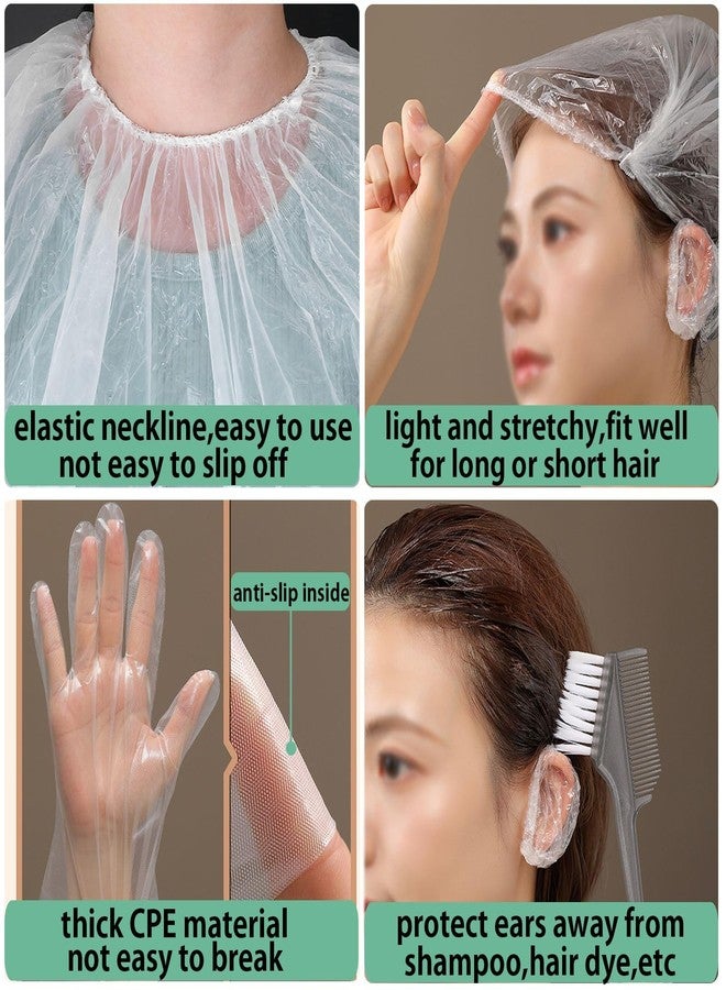 XDONEF 50 Pack Disposable Hair Dye Cape Waterproof Hair Color Cutting Cape Short Comb Out Beauty Salon Cape for Clients Hair Stylist Bleach Shampoo 39.3in with Caps Ear Covers Gloves - Image 3