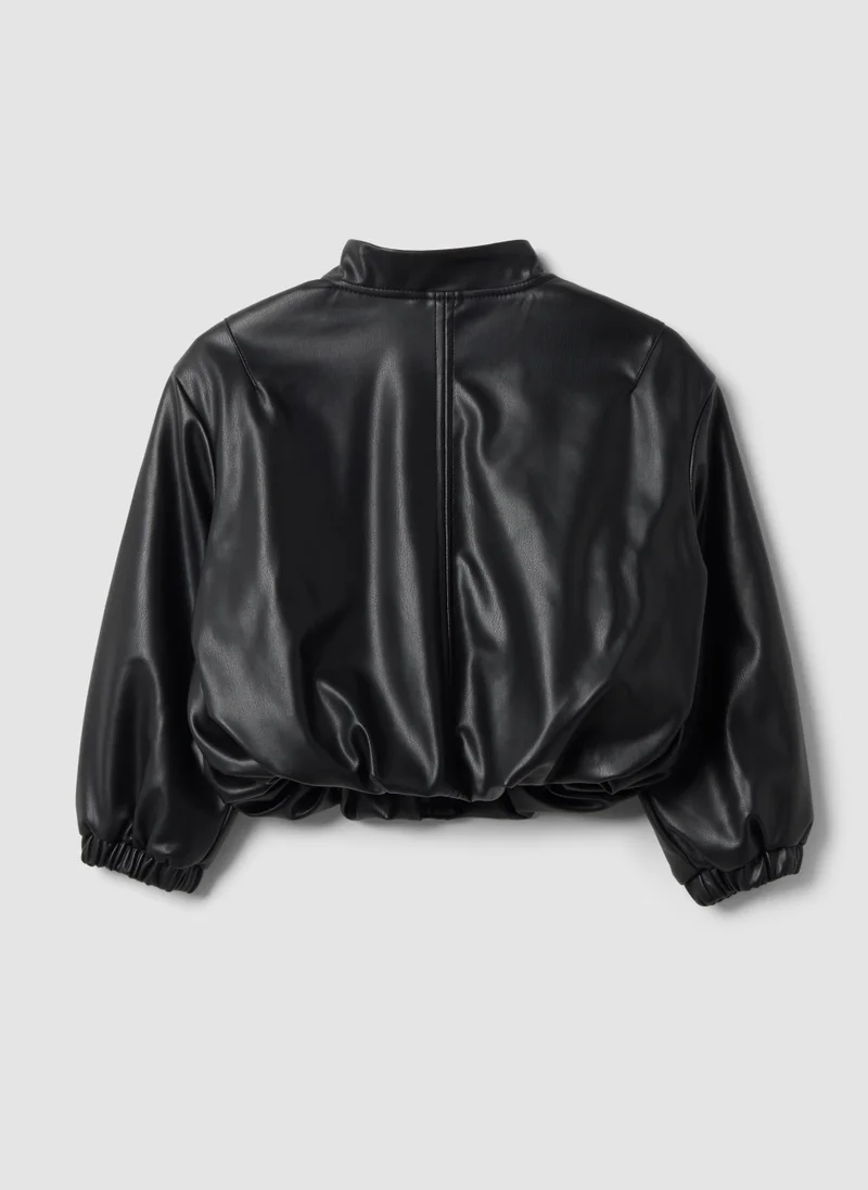 Ovs OVS Black Zip-Up Jacket, Regular Fit, For Girls