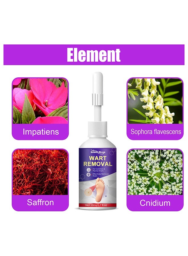 ساوث مون مزيل الثالول والذرة السائل (20 مل)، تركيبة حمض الساليسيليك سريعة المفعول للثآليل الأخمصية والعادية والمسطحة – إزالة فعالة للذرة للقدمين وأصابع القدمين والأصابع واليدين – تجميد الثالول - Image 4