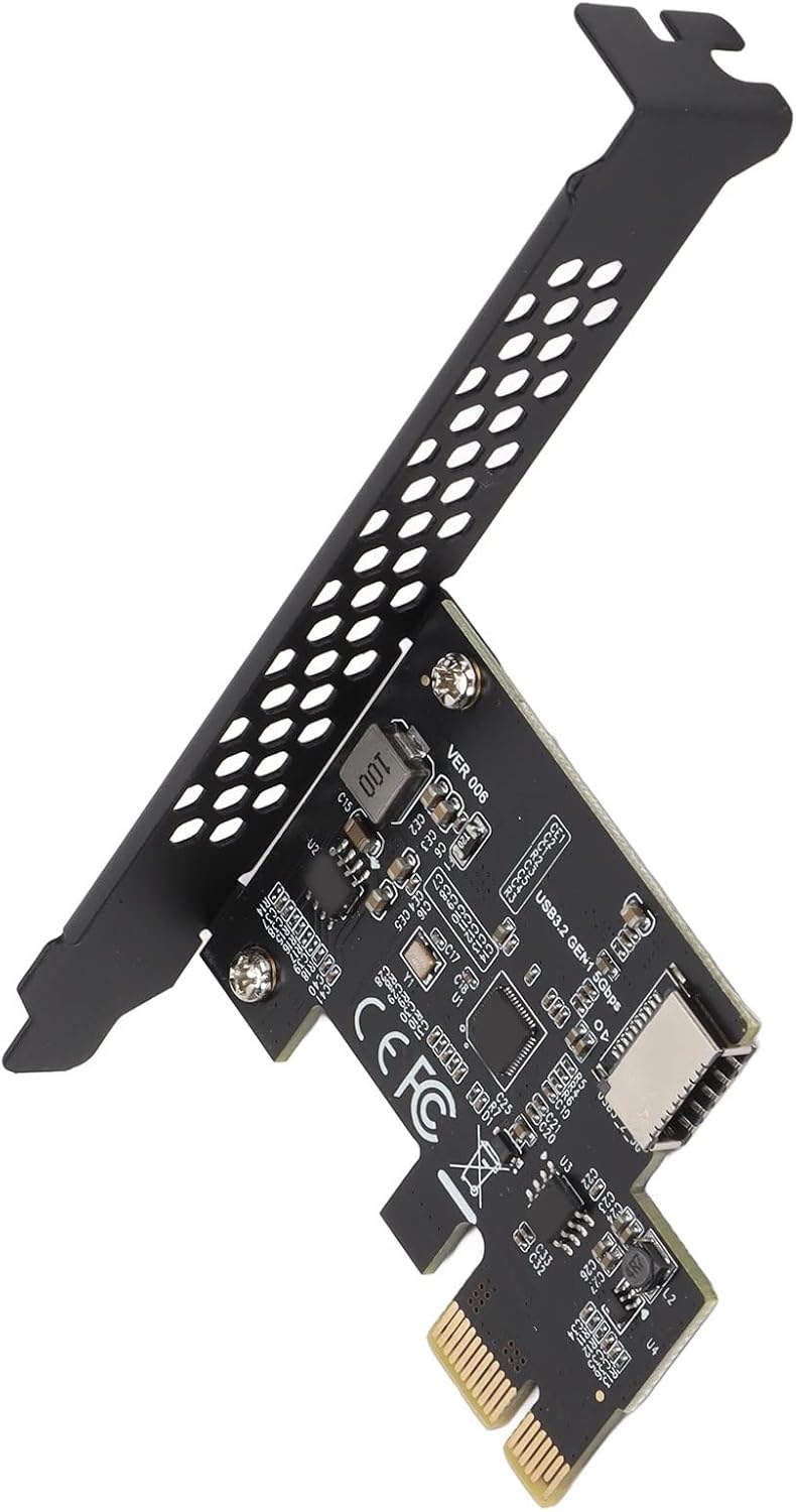 بطاقة PCIe USB، بطاقة USB C PCIe، بطاقة رفع PCI E USB3.2، مكثفات سيراميكية، حماية مزدوجة، سرعة عالية، بطاقة رفع PCI E إلى Type E، بطاقة USB PCIe للكمبيوتر (أسود) - Image 4