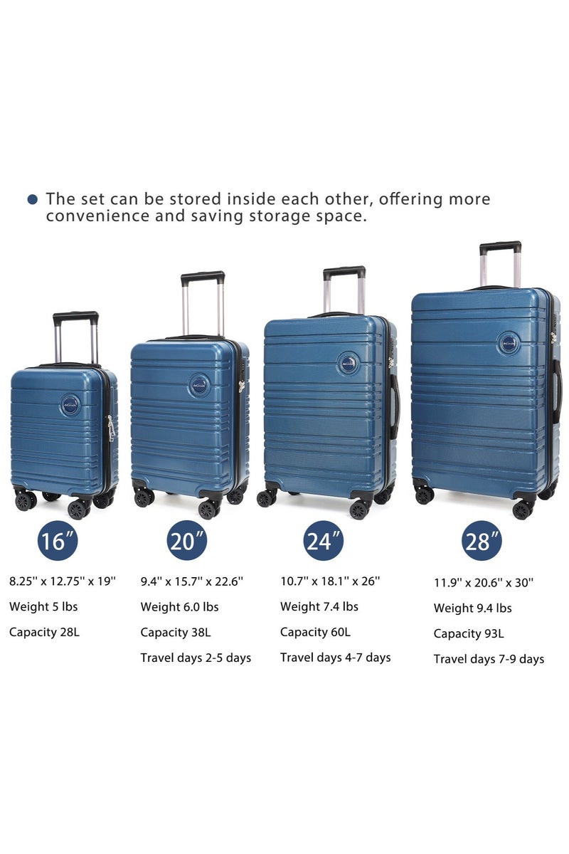 SUMAKA ABS+PC Travel Luggage set 6 pcs 16“+20”+24“+28” with backpack & toiletry bag - Hardshell Lightweight - Image 2