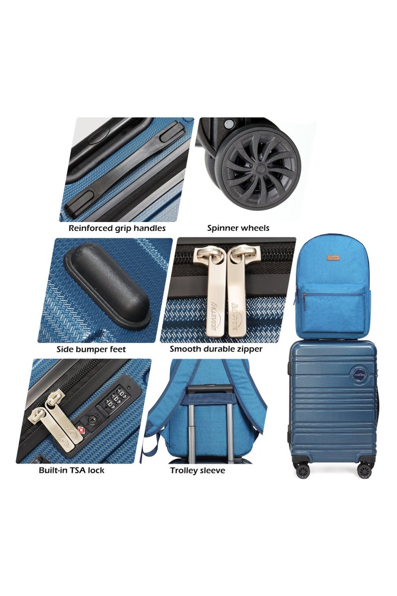 SUMAKA ABS+PC Travel Luggage set 6 pcs 16“+20”+24“+28” with backpack & toiletry bag - Hardshell Lightweight - Image 4