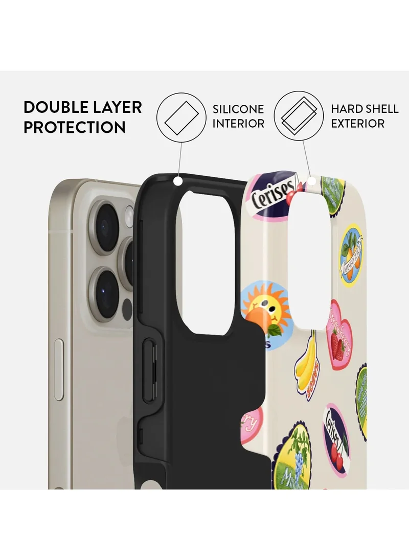 BURGA iPhone 16 pro Case, 2 Piece Hard Shell + TPU Silicone Interior, Shock Absorption, All Port Accessible, Raised Bezel For Screen & Camera Protection, Never Fading HQ Print,Flavour