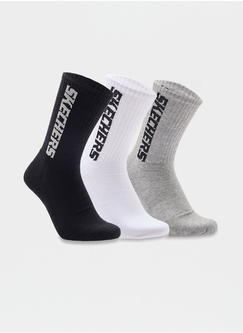 SKECHERS 3 Pack Terry Crew Socks  - Image 1