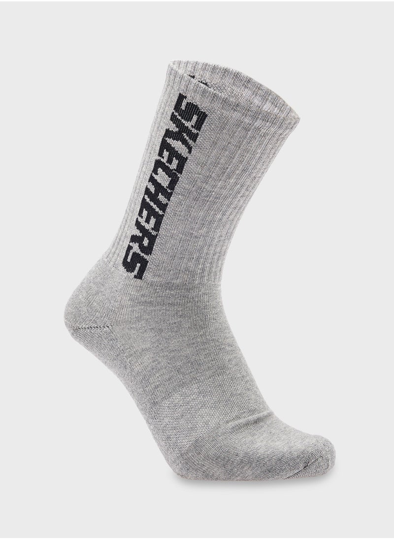 SKECHERS 3 Pack Terry Crew Socks  - Image 3