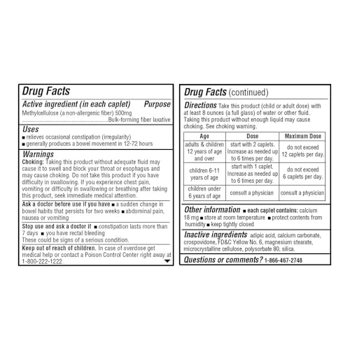 Quality Choice Fiber Therapy Caplets, 100 Count Gentle Fiber Laxative with Methylcellulose for Constipation Relief, Regularity Support, Gluten-Free, Non-Allergenic, Gentle & Effective - Image 2