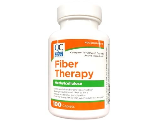 Quality Choice Fiber Therapy Caplets, 100 Count Gentle Fiber Laxative with Methylcellulose for Constipation Relief, Regularity Support, Gluten-Free, Non-Allergenic, Gentle & Effective - Image 1
