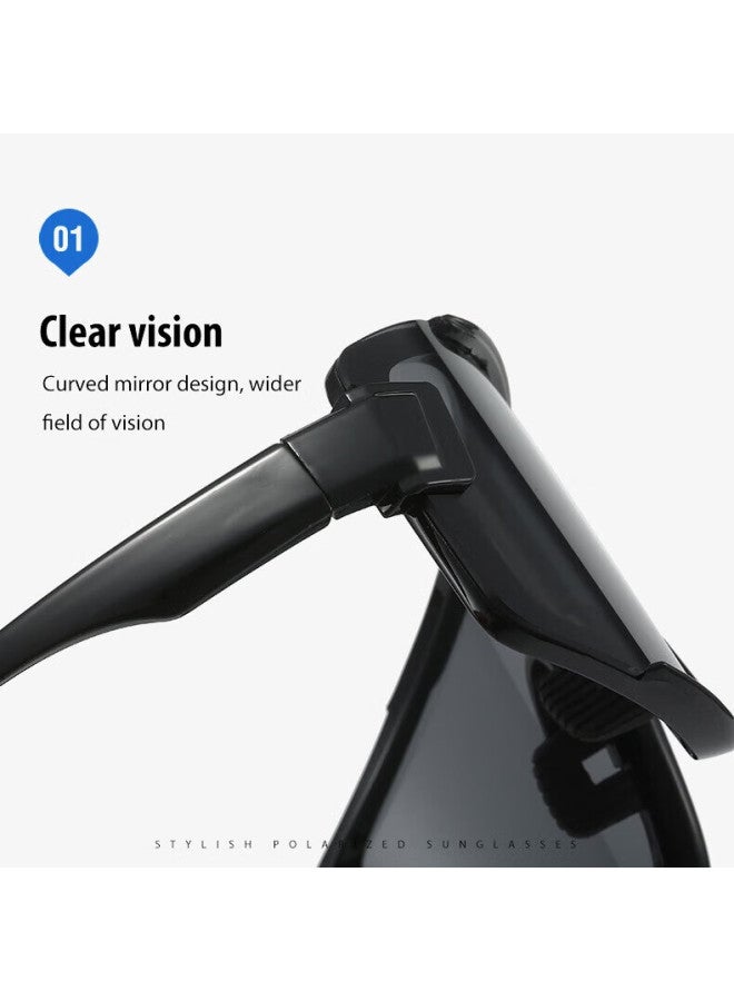 LOVECRAFT Lovecraft Cycling Glasses 1622-black Frame With Silver Lenses, Unisex Sunglasses For Bicycle, Uv Protection, Wind And Sand Protection, Specially Designed For Running  - Image 2