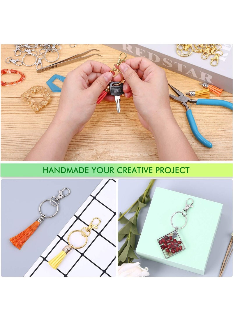 SOLARAE 100pcs Key Chain Swivel Hooks Metal Snap Hook Lanyard Clips with Rings Keychain Hardware for Purse and Crafts - Image 5