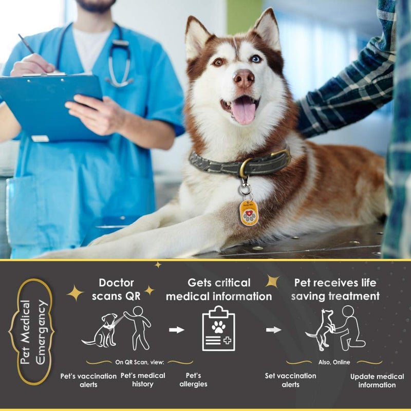 tag8 - Compact Genie Smart Pet Tag, Dog and Cat Tag with QR Code for Global Tracking Location System, Alternative to GPS Tracker, Tags with Alerts for Vaccination, Pack 2 - Image 3