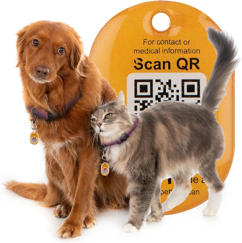 tag8 - Compact Genie Smart Pet Tag, Dog and Cat Tag with QR Code for Global Tracking Location System, Alternative to GPS Tracker, Tags with Alerts for Vaccination, Pack 2 - Image 1