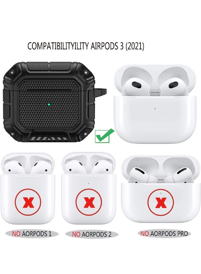Airpods 3rd Generation Case, Airpods 3 Protective Case with Keychain, Dual Layer Solid Protection for Apple Airpods 3 2021- Black  - Image 3