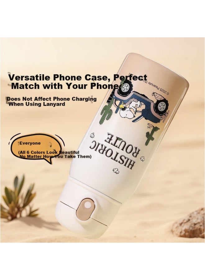 Snoopy Children'S Insulated Cup With Straw Large Capacity 316 Stainless Steel Double Lid Water Bottle For Boys And Girls Elementary School Students Drinking Cup Black - Image 3