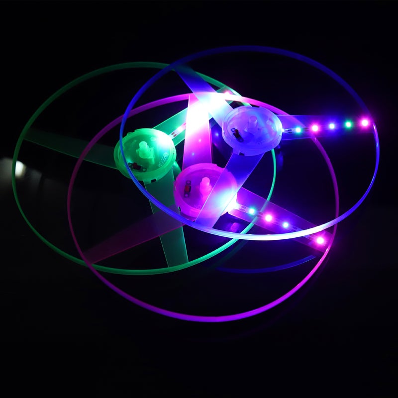 لعبة صحن طائر مضيئة بخيط سحب وأضواء LED - Image 3
