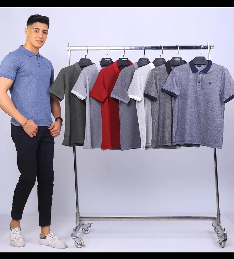 Varetta Men's Blue Regular Cut Polo Neck Men's Knitwear T-Shirt