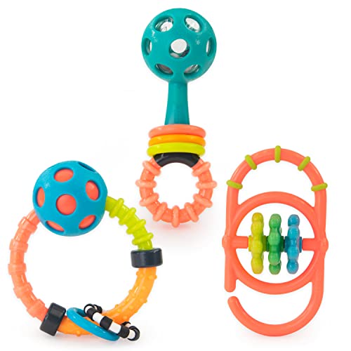 Sassy My First Rattles Newborn Gift Set with 3 Soft and Flexible Rattles, Ages 0+ Months - Image 1