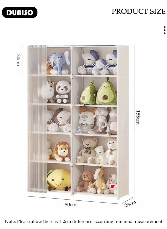 DUNISO 10-Cube Multi-Functional Closet Storage Shelves, Cube Storage Organizer, Closet Organizer Storage, Portable Cabinet Shelving Bookshelf, DIY Bookcase, Living Room Office Closet Cubicle Rack  - Image 2