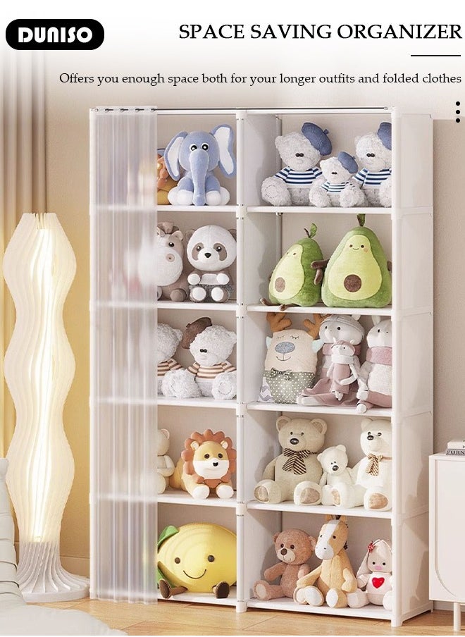 DUNISO 10-Cube Multi-Functional Closet Storage Shelves, Cube Storage Organizer, Closet Organizer Storage, Portable Cabinet Shelving Bookshelf, DIY Bookcase, Living Room Office Closet Cubicle Rack  - Image 3