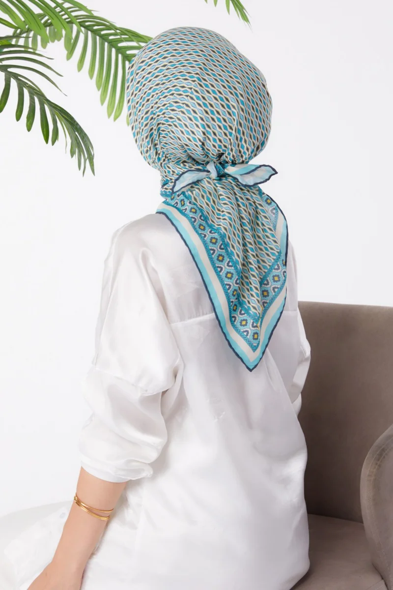 Tofisa Plain Medium Women's Green Patterned Scarf - 25974