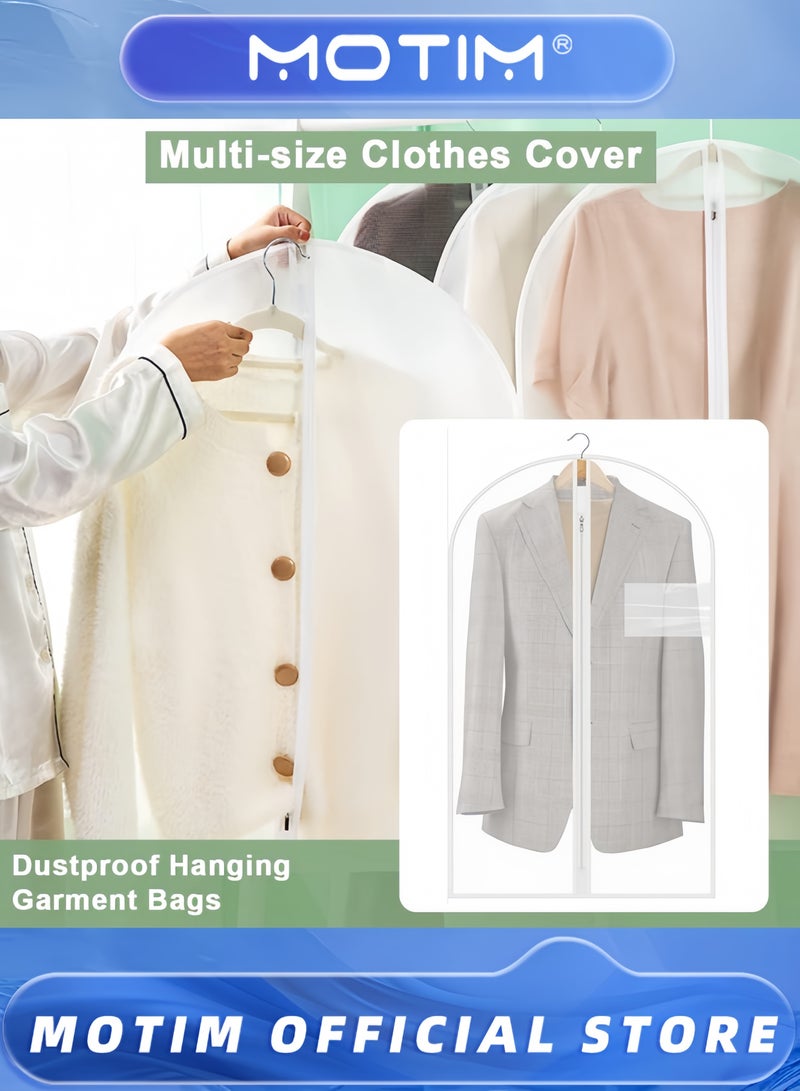 Motim 20PCS Hanging Garment Bags Dustproof Clothes Cover with Zipper Long Plastic Clothes Storage Cover Breathable Suit Dust Cover 80-140CM Sealed Clothes Protector for Dress Gowns Coats Sweater  - Image 3