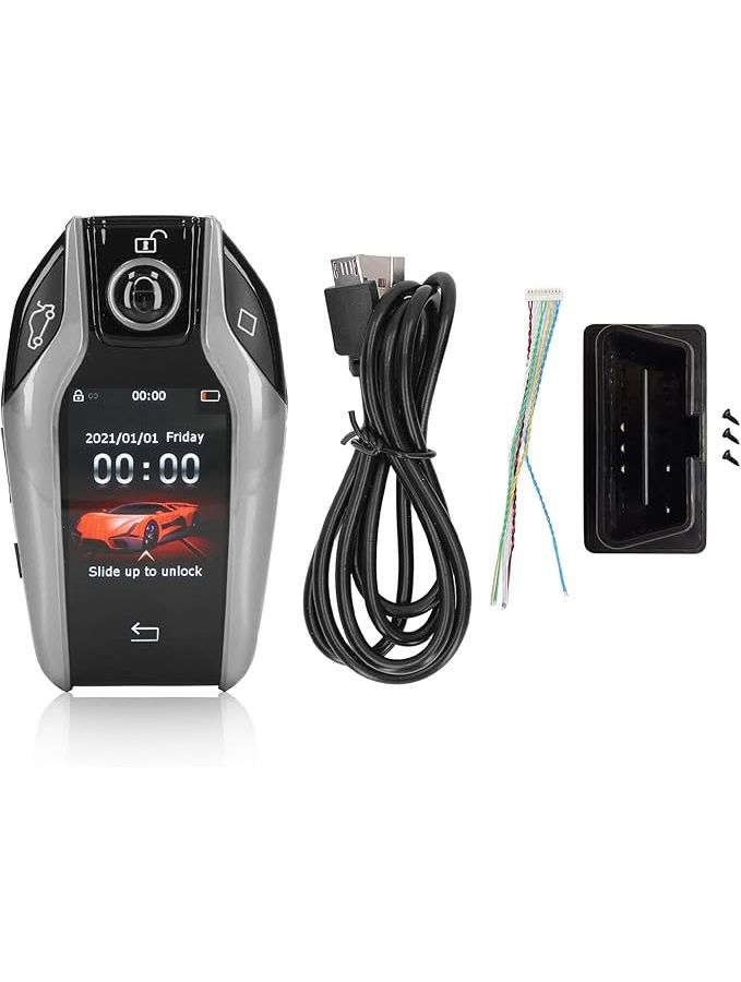 TK800 Smart Key Remote Universal LCD Touch Screen Alloy Frame Silver Keyless Entry Anti Lost - Image 1