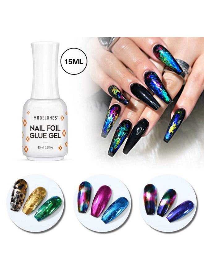 Modelones Foil Glue from BELLE GAGAâ¢ Nail Art for Foil Stickers Nail Transfer Tips Manicure Art DIY 15ML LED Lamp Required Soak Off (pack of 2) - Image 3