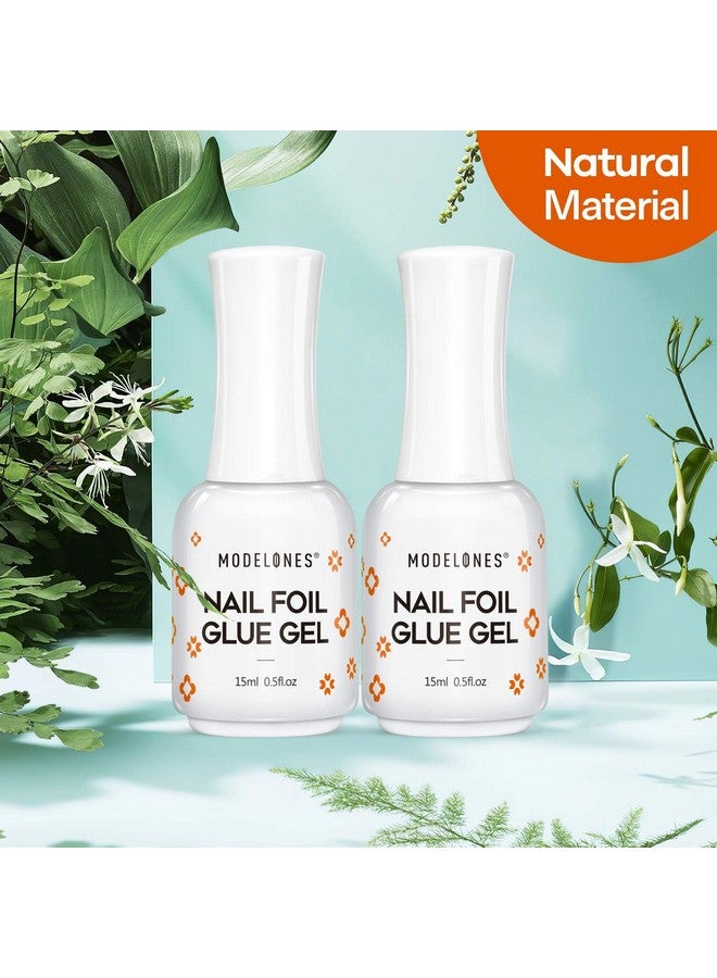 Modelones Foil Glue from BELLE GAGAâ¢ Nail Art for Foil Stickers Nail Transfer Tips Manicure Art DIY 15ML LED Lamp Required Soak Off (pack of 2) - Image 5