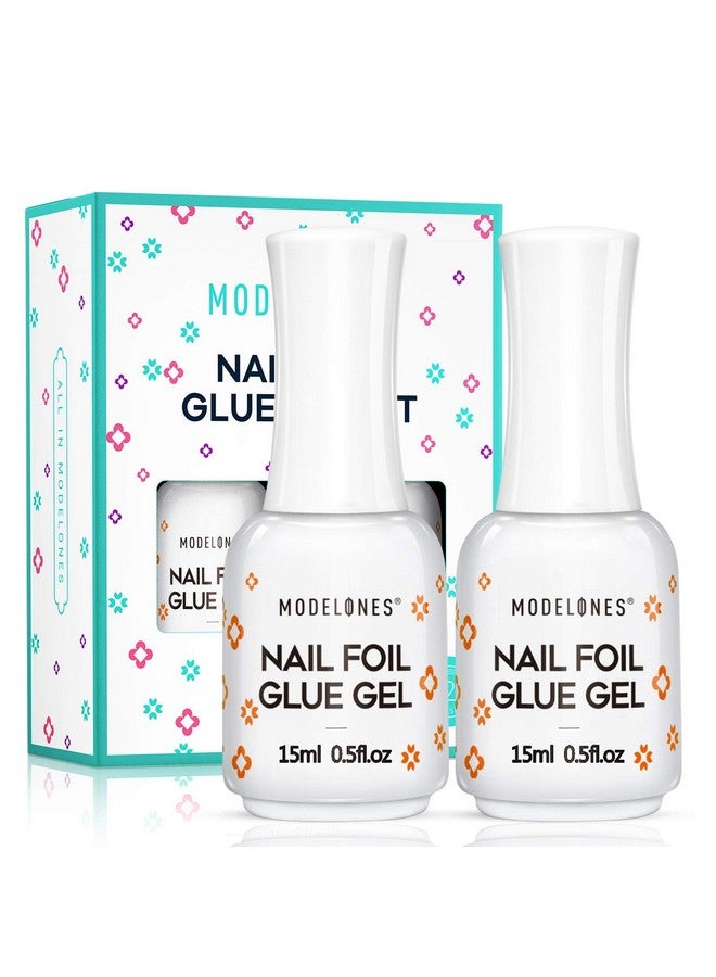 Modelones Foil Glue from BELLE GAGAâ¢ Nail Art for Foil Stickers Nail Transfer Tips Manicure Art DIY 15ML LED Lamp Required Soak Off (pack of 2) - Image 1