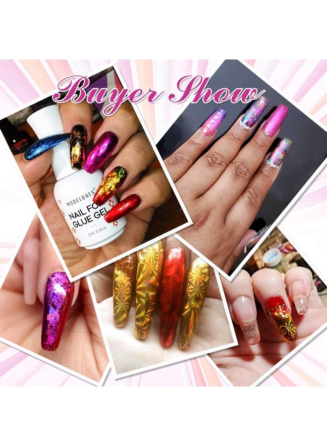 Modelones Foil Glue from BELLE GAGAâ¢ Nail Art for Foil Stickers Nail Transfer Tips Manicure Art DIY 15ML LED Lamp Required Soak Off (pack of 2) - Image 2