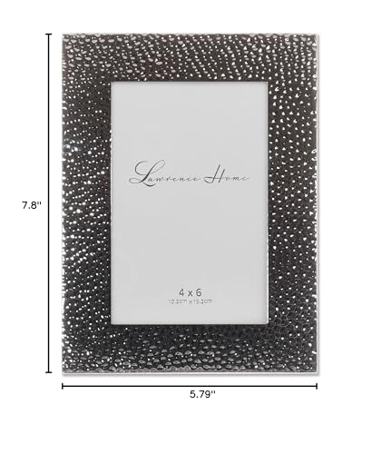 Lawrence Frames Hammered Polished Metal Picture Frame  4x6  Silver - Image 5