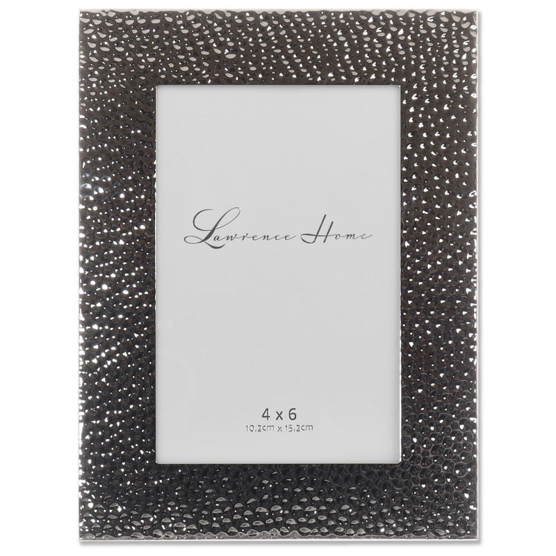 Lawrence Frames Hammered Polished Metal Picture Frame  4x6  Silver - Image 1