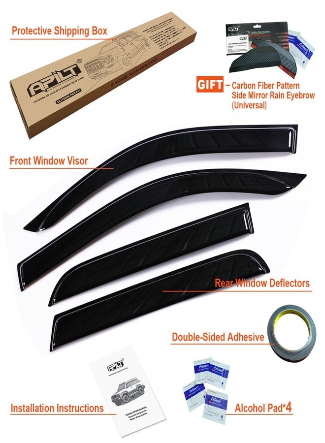 APILT Srevor Side Window Deflectors Vent Visors Rain Guards 4-Piece Set for 2019-2021 Dodge RAM 1500,2500 & 3500 Crew & Mega Cab - Image 5