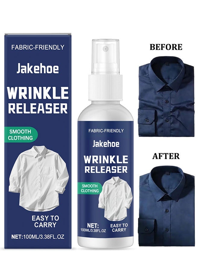 Jakehoe 100ml Quick Wrinkle Remover Spray, Static Eliminator & Ironing Aid for Travel Beach Vacations All Seasons - Image 1